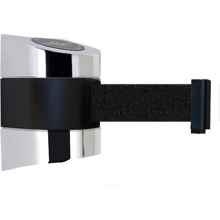 Tensabarrier Belt Barrier, Chrome, Belt Color Black 897-30-S-1P-NO-B9X-C