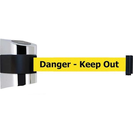 Tensabarrier Belt Barrier, Chrome, Belt Color Yellow 897-30-S-1P-NO-YDX-C