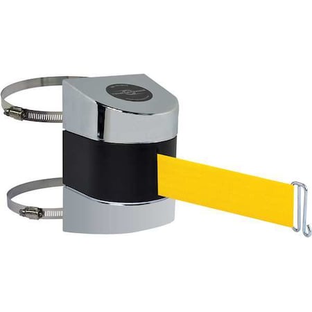 Tensabarrier Belt Barrier, Chrome, Belt Color Yellow 897-30-C-1P-NO-Y5X-A