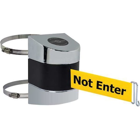 Tensabarrier Belt Barrier, Chrome, Belt Color Yellow 897-30-C-1P-NO-YAX-A