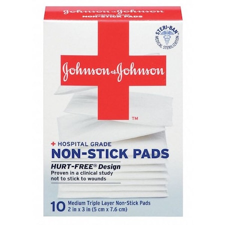 Johnson Non Adherent Pads, 2 x 3 in, PK10 100472400
