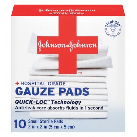 Johnson Gauze Pads, 2 x 2 in, PK10 100852000