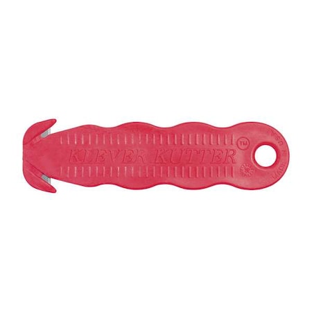 Klever KLEVER KUTTER Safety Cutter, Fixed Blade, Safety Recessed, 4-5/8 in, Textured Grip, Red, 10PK KCJ-1R