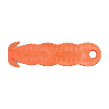 Klever KLEVER KUTTER Safety Cutter, Fixed Blade, Safety Recessed, 4-5/8 in, Textured Grip, Orange, 10PK KCJ-1G