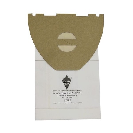 Tough Guy Vacuum Bag, 2-ply, Paper Bag, 10 PK 3ZJK2