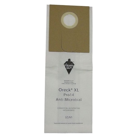 Tough Guy Vacuum Bag, 2-ply, Paper Bag, 10 PK 3ZJN1