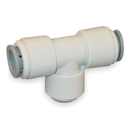 John Guest Push-Fit Tee Fitting, 3/8 in x 3/8 in x 1/4 in Tube Size, Acetal, Gray, 10 PK PI301208S-10PK