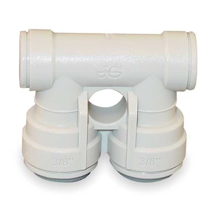 John Guest Push-Fit Fitting, 3/8 in Tube Size, Acetal, Gray, 10 PK PIUB12S-10PK