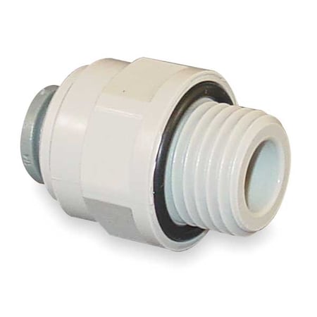 John Guest Push-Fit Adapter Fitting, 3/8 in Tube Size, Acetal, Gray, 10 PK PI011212S-10PK