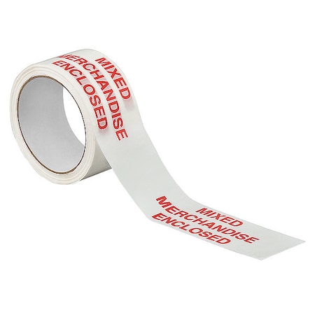 Tapecase Carton Sealing Tape, Red/White, 2In x 55Yd 15C756