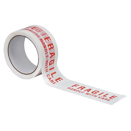 Tapecase Carton Sealing Tape, Red/White, 2In x 55Yd 15C753