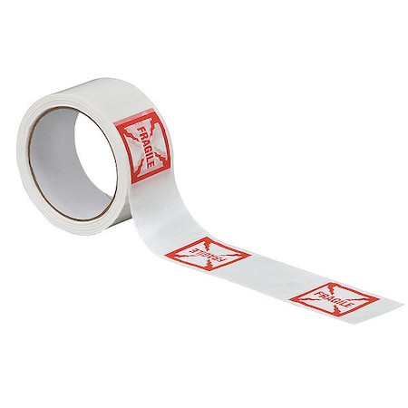 Tapecase Carton Sealing Tape, Red/White, 2In x 55Yd 15C761
