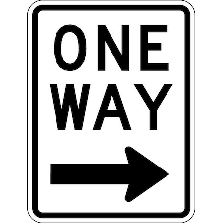Lyle One Way Traffic Sign, 24 in H, 18 in W, Aluminum, Vertical Rectangle, English, R6-2R-18HA R6-2R-18HA
