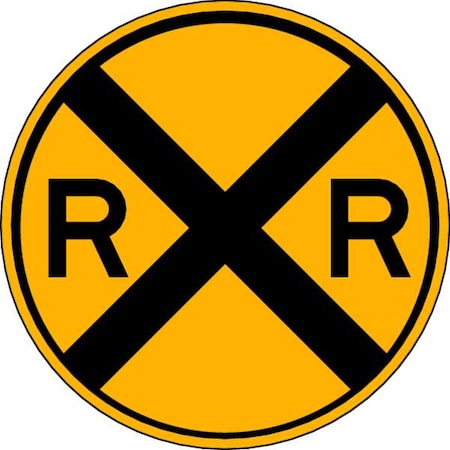 Lyle RXR Traffic Sign, 30 in Height, 30 in Width, Aluminum, Circle, No Text W10-1-30HA