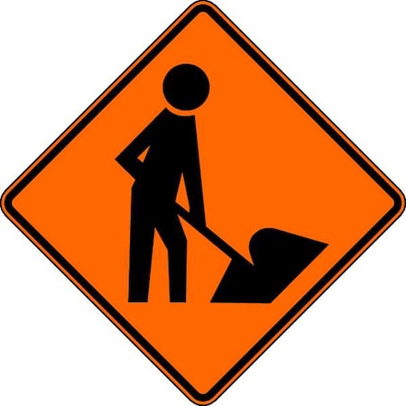 Lyle Construction Ahead Traffic Sign, 30 in Height, 30 in Width, Aluminum, Diamond, No Text W21-1A-30HA