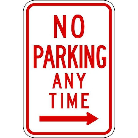 Zing No Parking Sign, 12" W, 18" H, English, Aluminum 2368