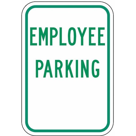 Lyle Employee Parking Sign, 12" W, 18" H, English, Aluminum, White RP-021-12HA