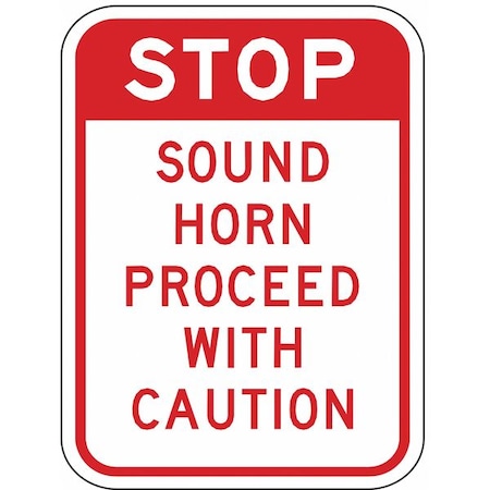 Zing Stop Sound Horn Proceed With Caution, Aluminum, 18 in x 12 in 2206