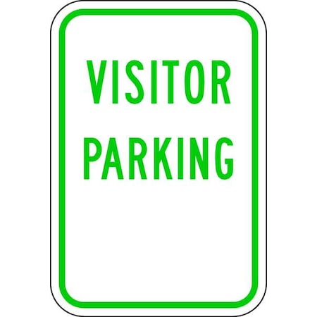 Zing Visitor Parking Sign, 12" W, 18" H, English, Aluminum 2383