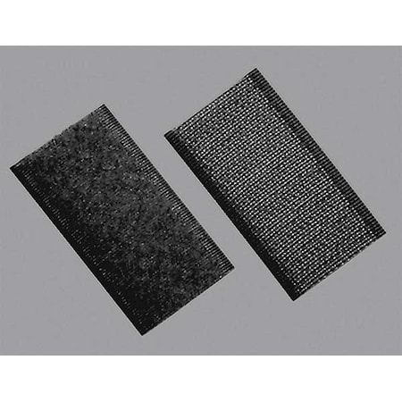 Zoro Select Reclosable Fastener Shapes, Rubber Adhesive, 3 in, 1 in W, Black, 200 PK 16U737