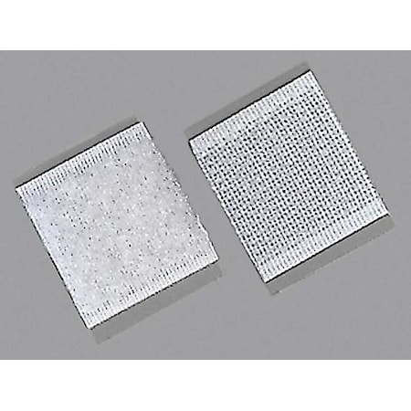 Zoro Select Reclosable Fastener Shape, Square, Rubber Adhesive, 1 in, 1 in W, White, 100 PK 16U729