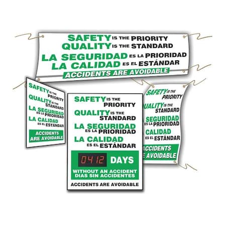 Accuform Safety Reminder Sign, 28 in H x, 20 in W, Aluminum, Plastic, Poly Sheeting SBMSK434