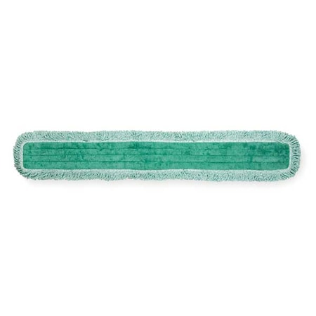 Rubbermaid Commercial 48 in L Dust Mop, Hook-and-Loop Connection, Fringe End, Green, Microfiber FGQ44900GR00