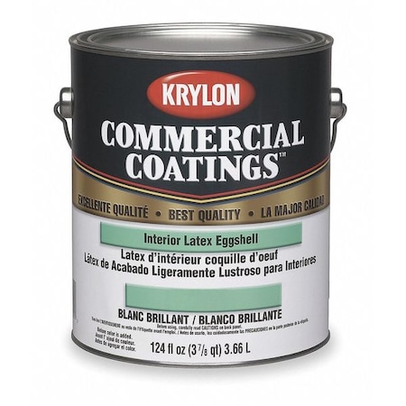 Krylon Interior Paint, Eggshell, Dover White, 1 gal. K21210261-16