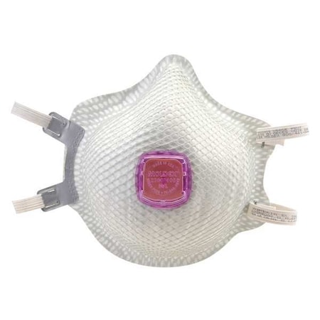 Moldex P100 Disposable Respirator w/ Valve, M/L, White, PK5 2360P100