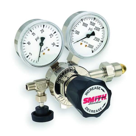 Smith Equipment High Purity Gas Regulator, Hydrogen, Methane, Single Stage, 0.825"-14 Inlet, 1/8 in Outlet 213-4106