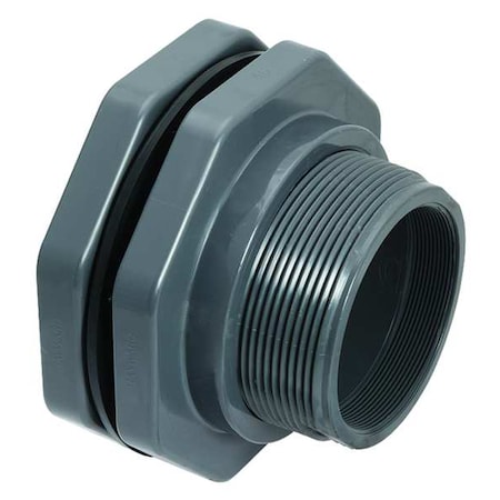 HAYWARD FLOW CONTROL Bulkhead Tank Fitting, 3", PVC/EPDM, Socket x FPT BFA1030CES