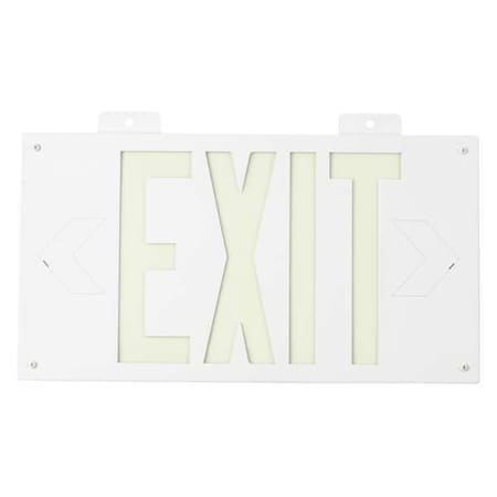 Brady Exit Sign, Plastic, 15-1/4" W, 8-1/4" H, Exit, White 80755B