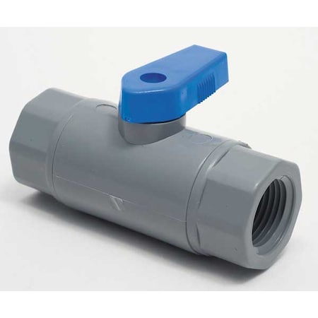 ZORO SELECT 3/8" FNPT PVC Ball Valve Inline 6382890