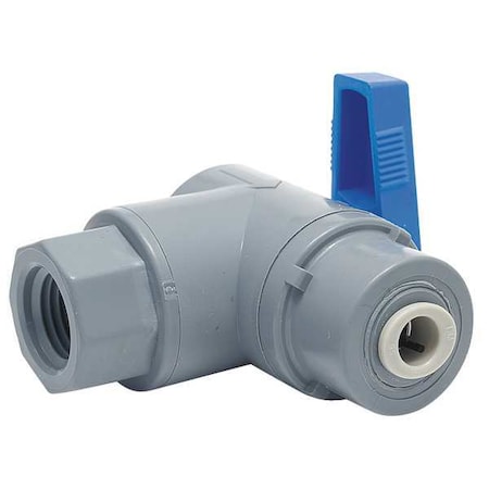 Zoro Select 1/4" FNPT x Push PVC Ball Valve Angle 6574490