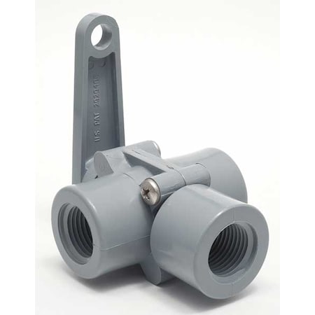 Zoro Select 1/2" FNPT PVC Ball Valve 3-Way 2361790