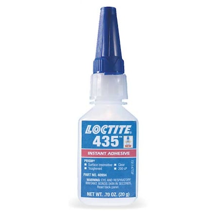 Loctite Instant Adhesive, 435 Series, Clear, 0.7 oz, Bottle 840057