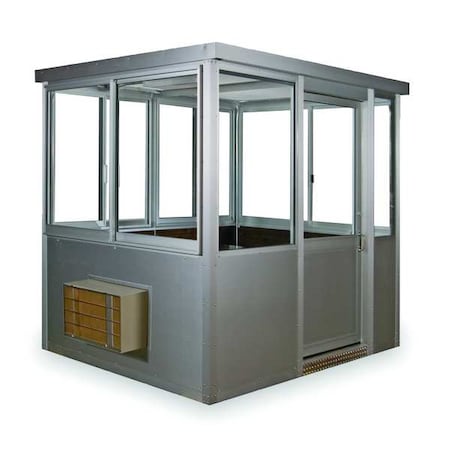 Porta-King Assembled Grd Bldg, 4 x8.2 x6.3ft, Gray 7648SLHVAC