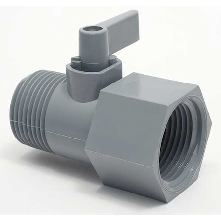 Zoro Select 3/4" FNPT x MNPT PVC Ball Valve Inline 4250990