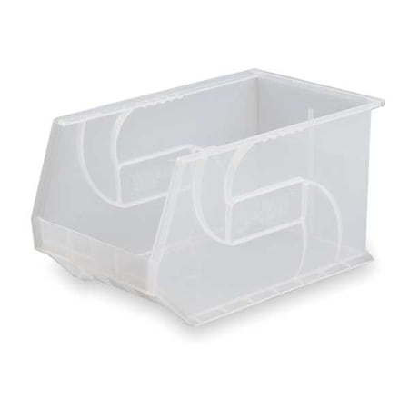 Lewisbins Hang & Stack Storage Bin, Plastic, Clear, 10 in H, 11 in W, 18 in L PB1811-10 Clear