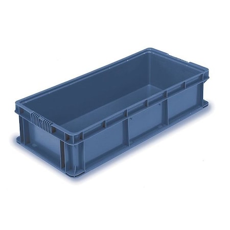 Orbis Solid & Stackable Straight Wall Storage Container, 11.2 gal, 32 in L x 15 in W x 7-1/2 in H, Blue SO3215-7 Blue