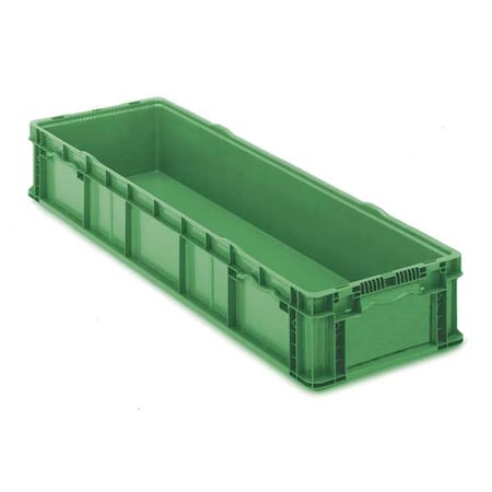 Orbis Solid & Stackable Straight Wall Storage Container, 17.2 gal, 48 in L x 15 in W x 7-1/2 in H, Green NXO4815-7 Green