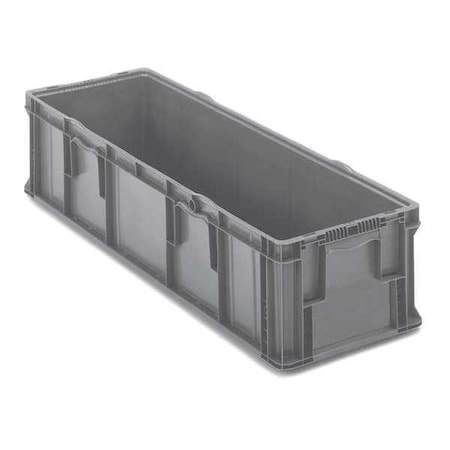 Orbis Solid & Stackable Straight Wall Storage Container, 26.2 gal, 48 in L x 15 in W x 10-3/4 in H, Gray NXO4815-11