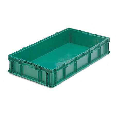 Orbis Solid & Stackable Straight Wall Storage Container, 26.2 gal, 48 in L x 22-1/2 in W x 7-1/4 in H SO4822-7 Green