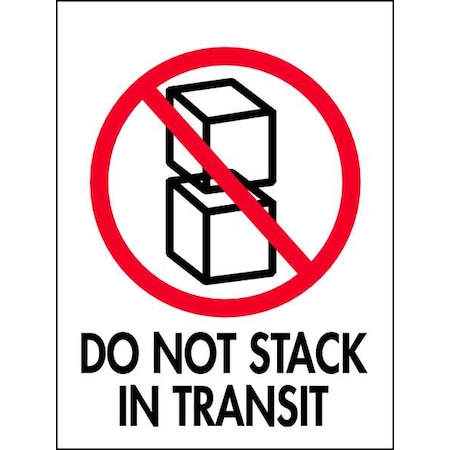 Tapecase 4" x 3" Adhesive Back Shipping Labels, Do Not Stack In Transit, Pk50 16U972