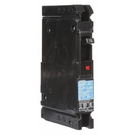 Siemens Molded Case Circuit Breaker, ED4 Series, 15A, 1 Pole, 120/277V AC, 22kA at 277V AC ED41B015