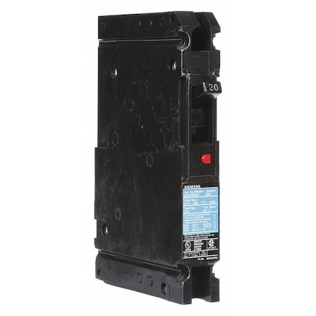 Siemens Molded Case Circuit Breaker, ED4 Series, 20A, 1 Pole, 120/277V AC, 22kA at 277V AC ED41B020