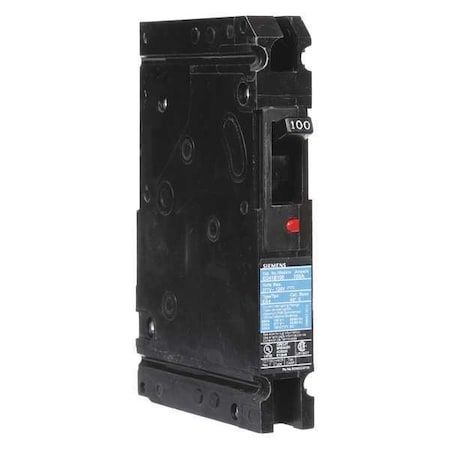 Siemens Molded Case Circuit Breaker, ED4 Series, 100A, 1 Pole, 120/277V AC, 22kA at 277V AC ED41B100