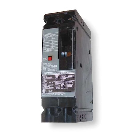 Siemens Molded Case Circuit Breaker, HED4 Series, 80A, 2 Pole, 480V AC, 42kA at 480V AC HED42B080