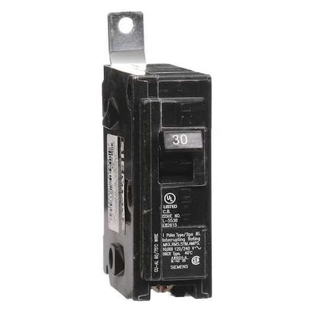 SIEMENS Miniature Circuit Breaker, BL Series 30A, 1 Pole, 120/240V AC B130