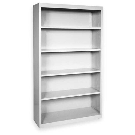 Atlantic Metal Bookcase, Steel, 5 Shelf, Dove Gray, 72Hx46W BA40461872-05